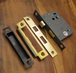 Polished Brass Reversible Bathroom Sash or Mortice Lock 76mm - 3" (70020) 